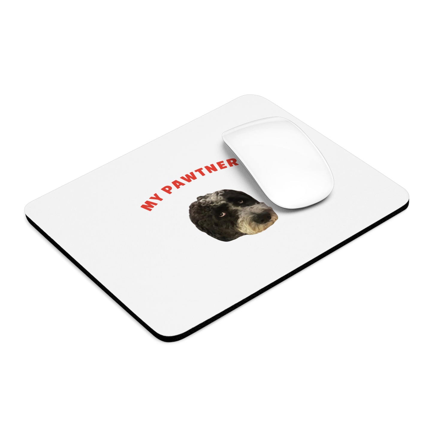 "My Pawtner" Custom Pet Face Portrait Mouse Pad