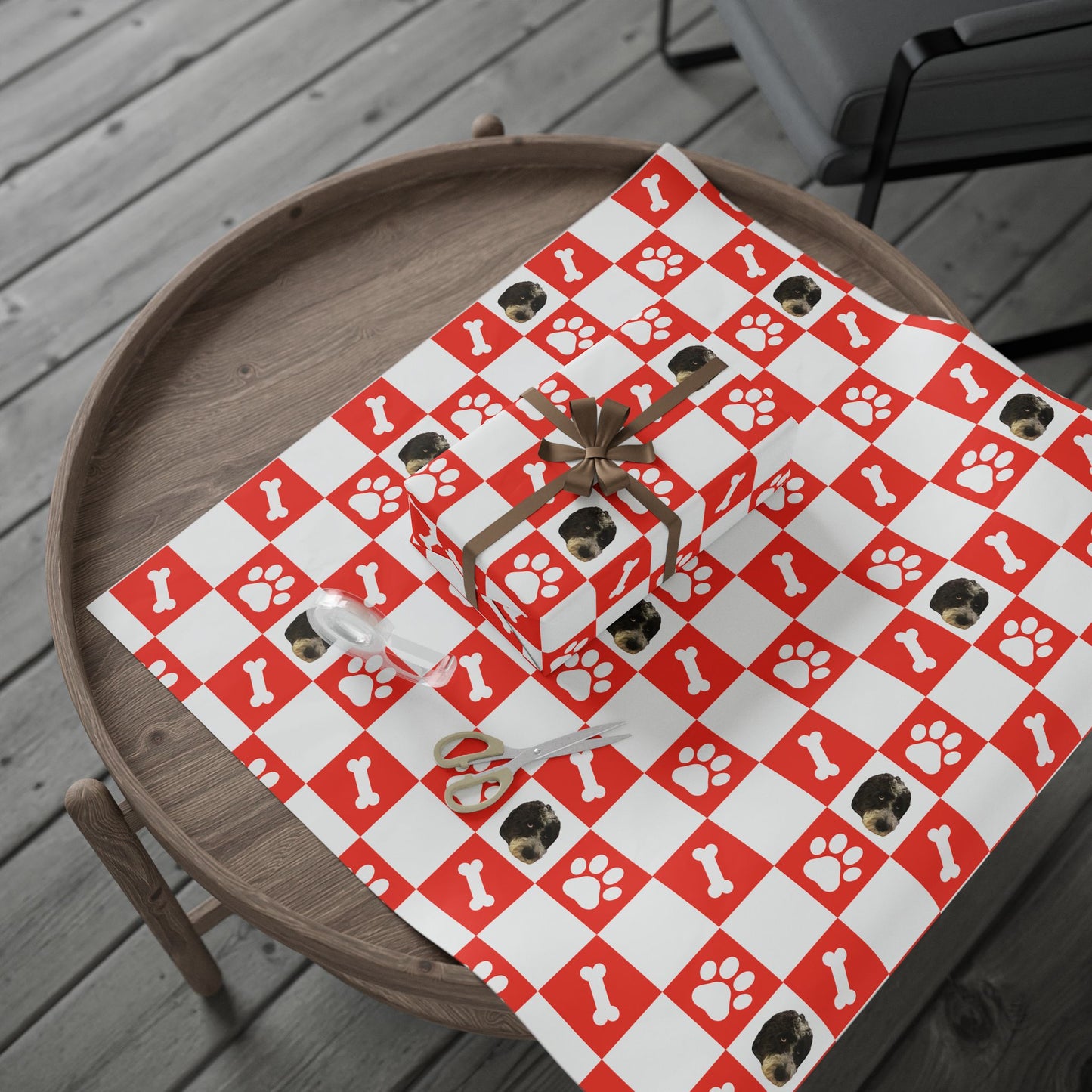 Custom Pet Face Portrait Wrapping Paper