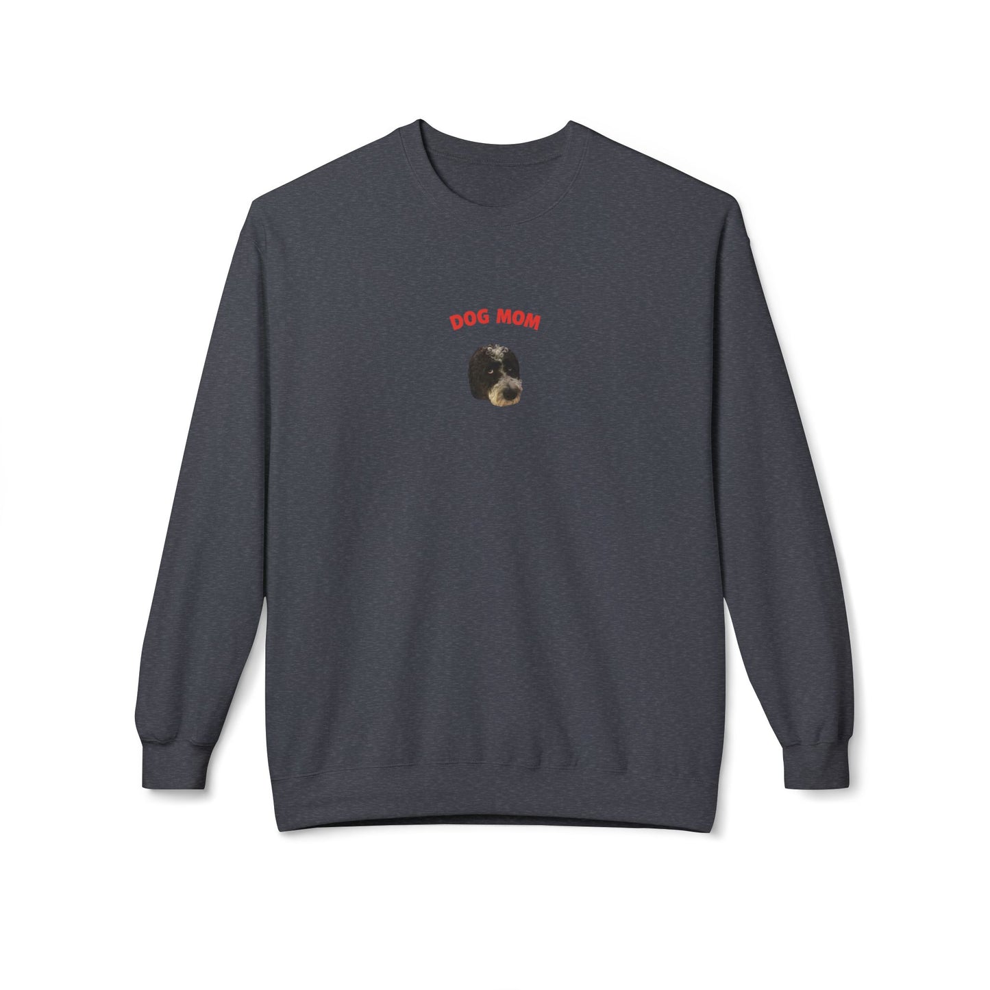"Dog Mom" Custom Pet Face Portrait Crewneck Sweatshirt
