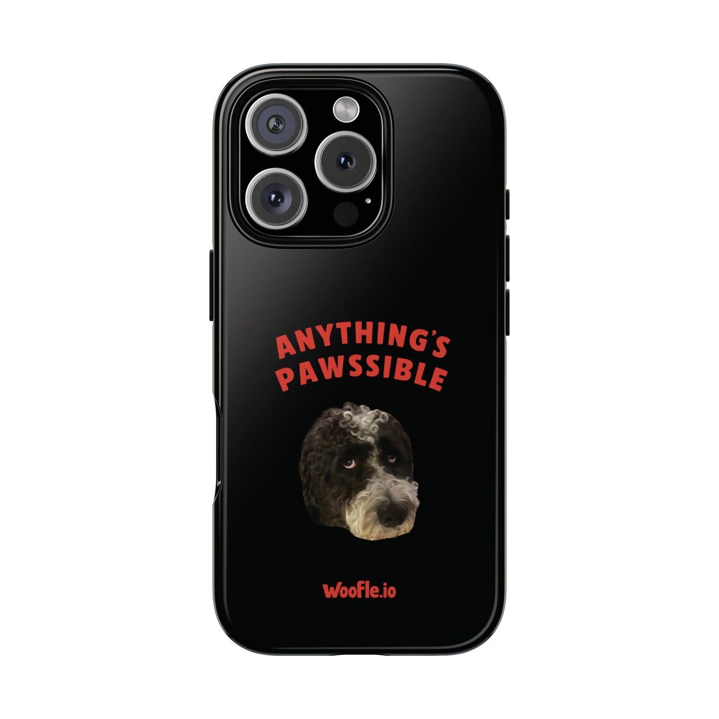 "Anything's Pawssible" Custom Pet Face Portrait Phone Case