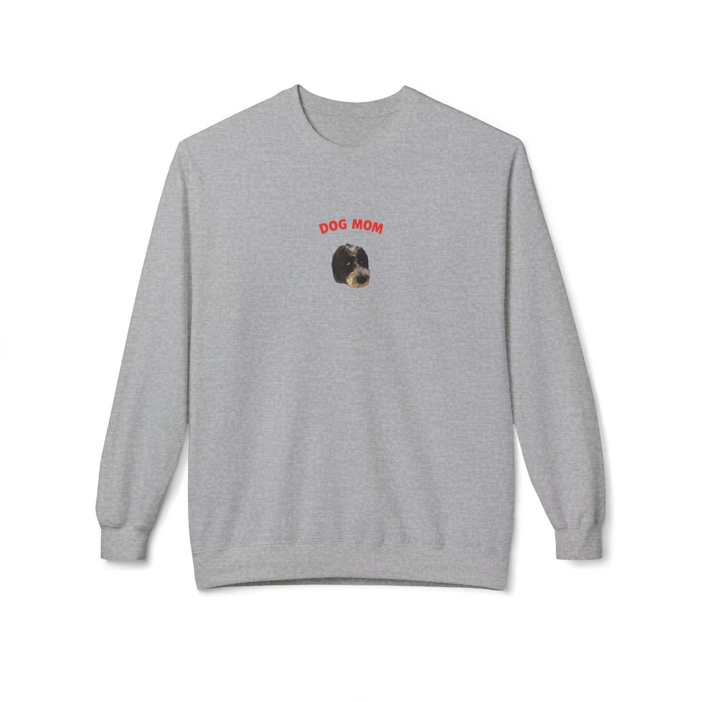 "Dog Mom" Custom Pet Face Portrait Crewneck Sweatshirt