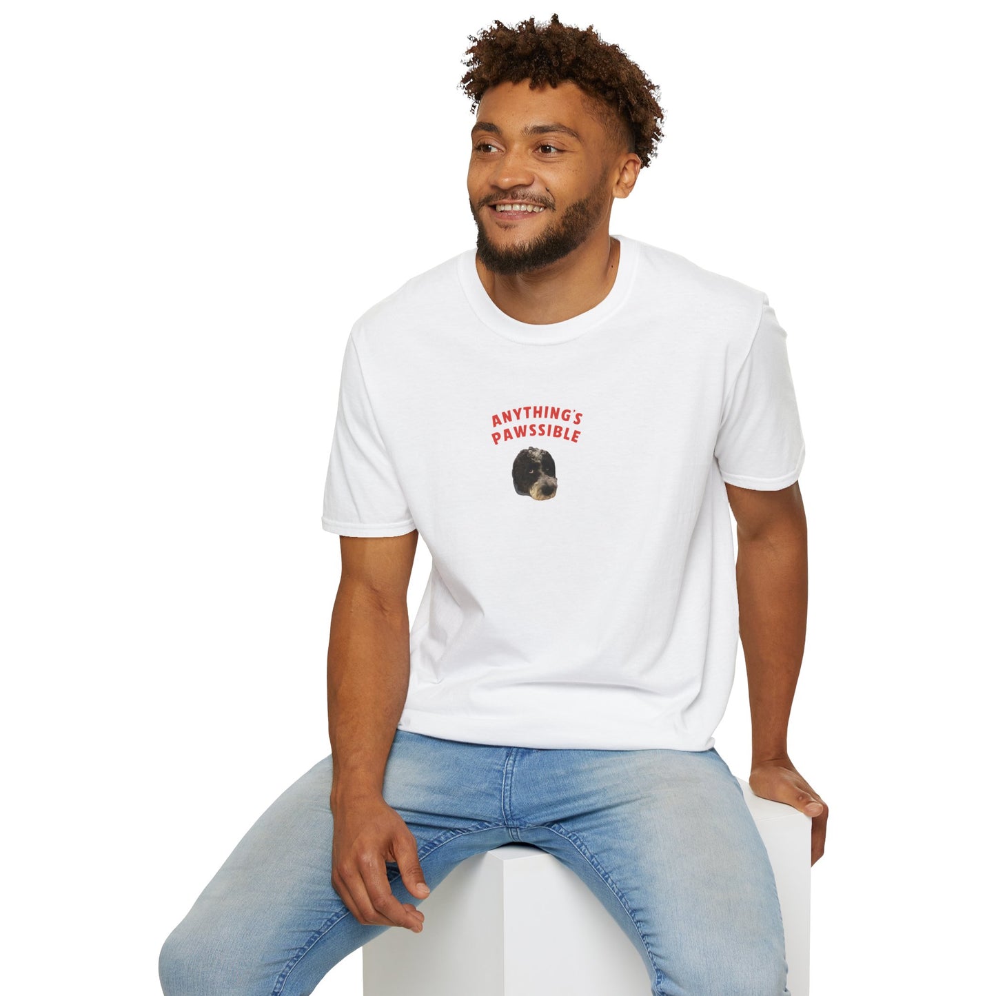 "Anything's Pawssible" Custom Pet Face Portrait Tee - Hero