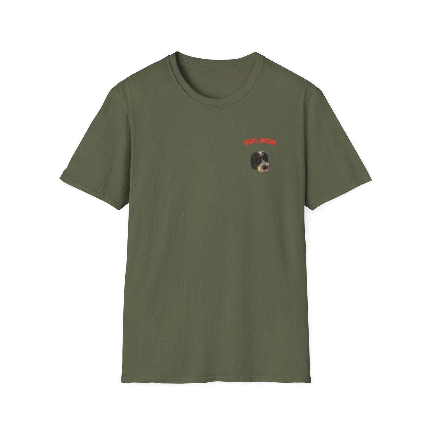 "Dog Mom" Custom Pet Face Portrait Tee - Heart
