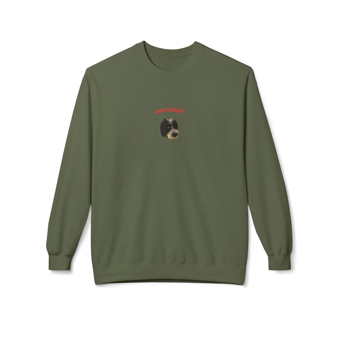 "Dog Daddy" Custom Pet Face Portrait Crewneck Sweatshirt
