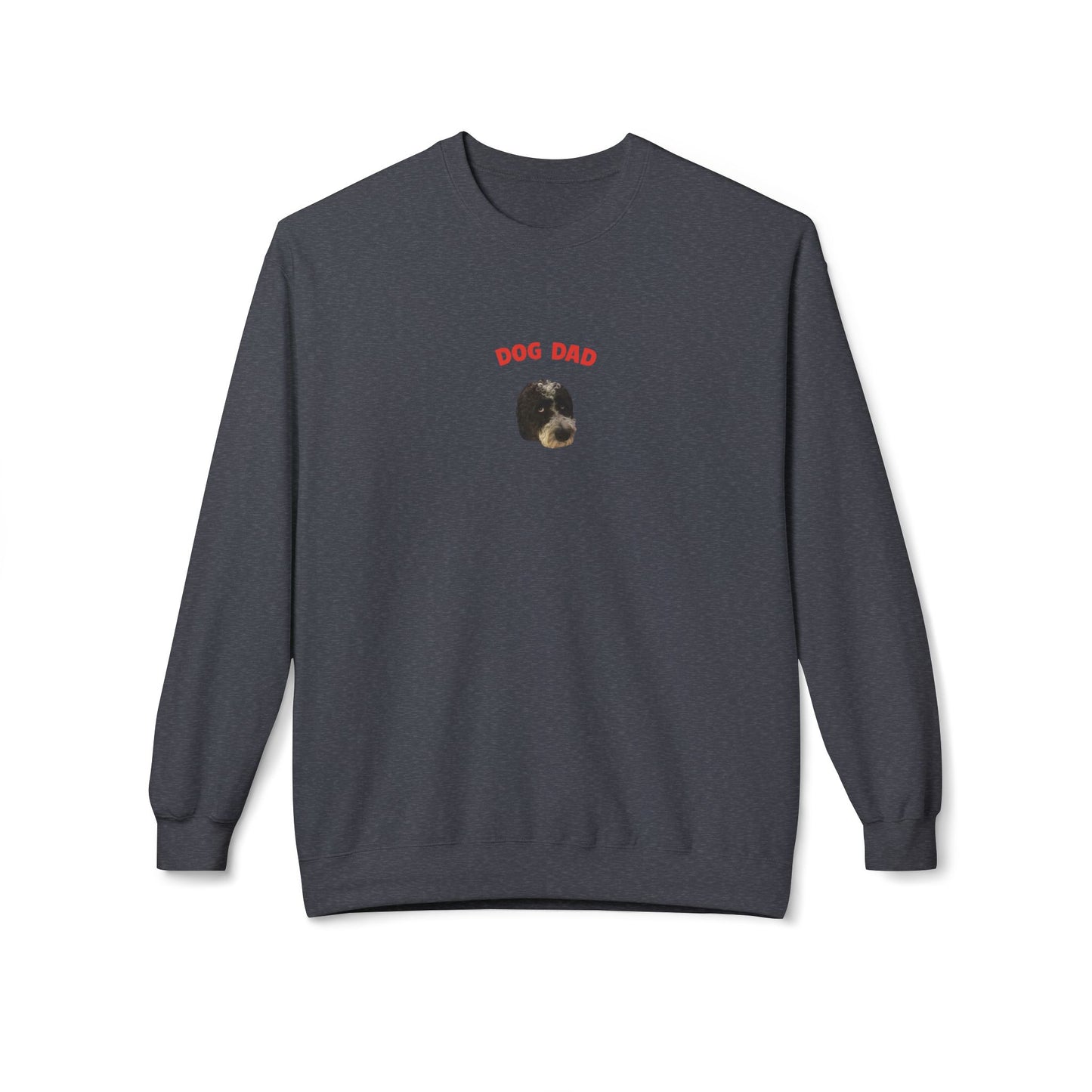 "Dog Dad" Custom Pet Face Portrait Crewneck Sweatshirt