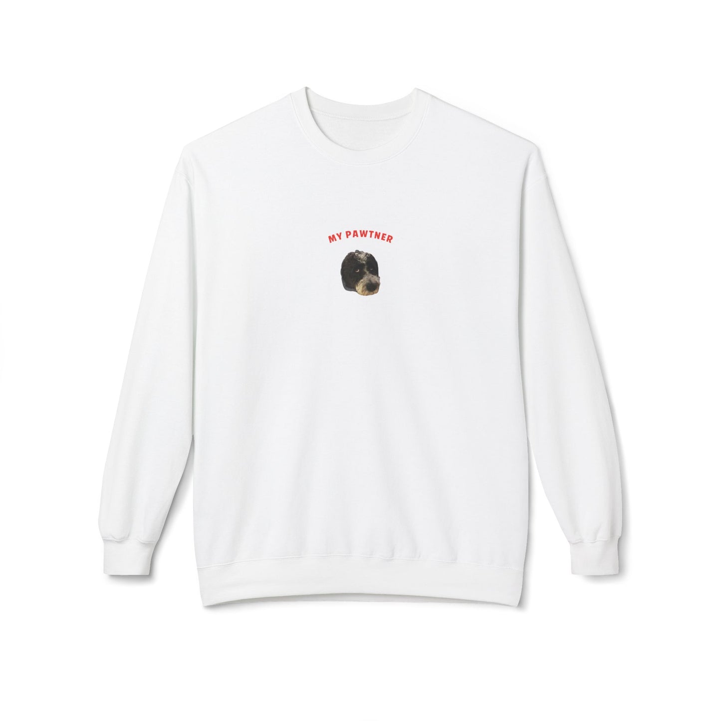 "My Pawtner" Custom Pet Face Portrait Crewneck Sweatshirt