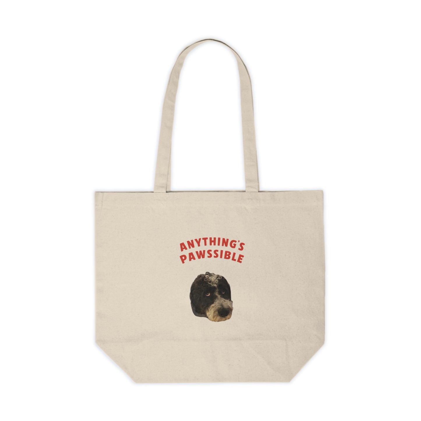 "Anything's Pawssible" Custom Pet Face Portrait Tote