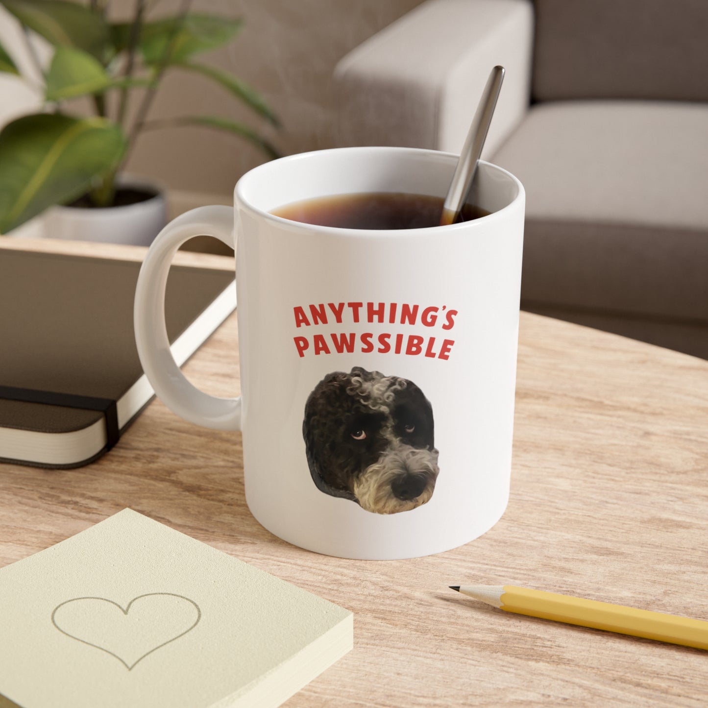 "Anything's Pawssible" Custom Pet Face Portrait Mug