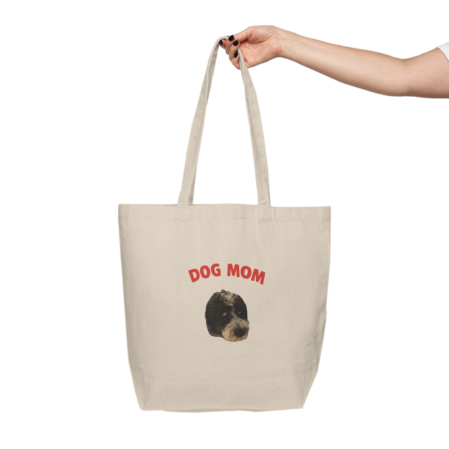 "Dog Mom" Custom Pet Face Portrait Tote