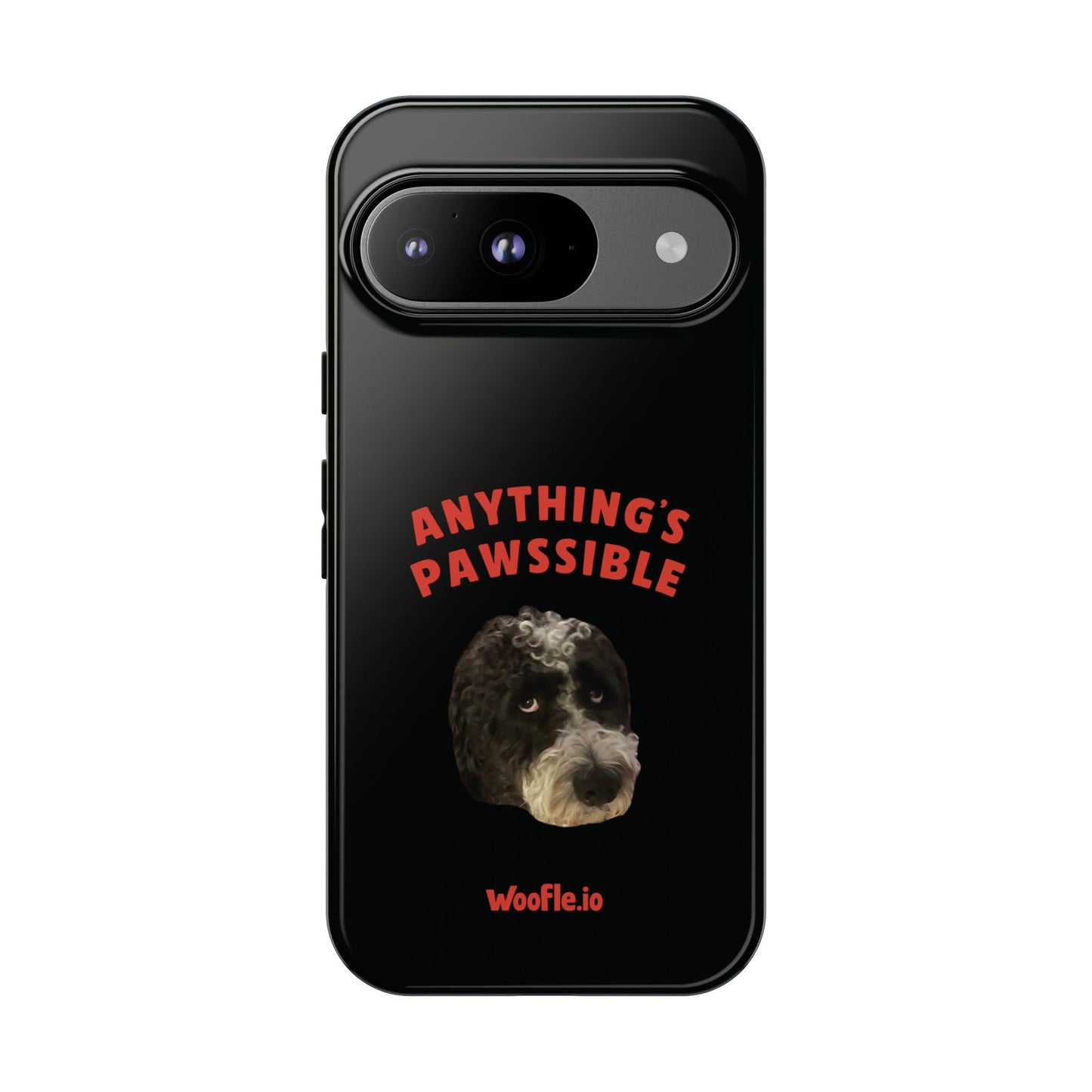 "Anything's Pawssible" Custom Pet Face Portrait Phone Case