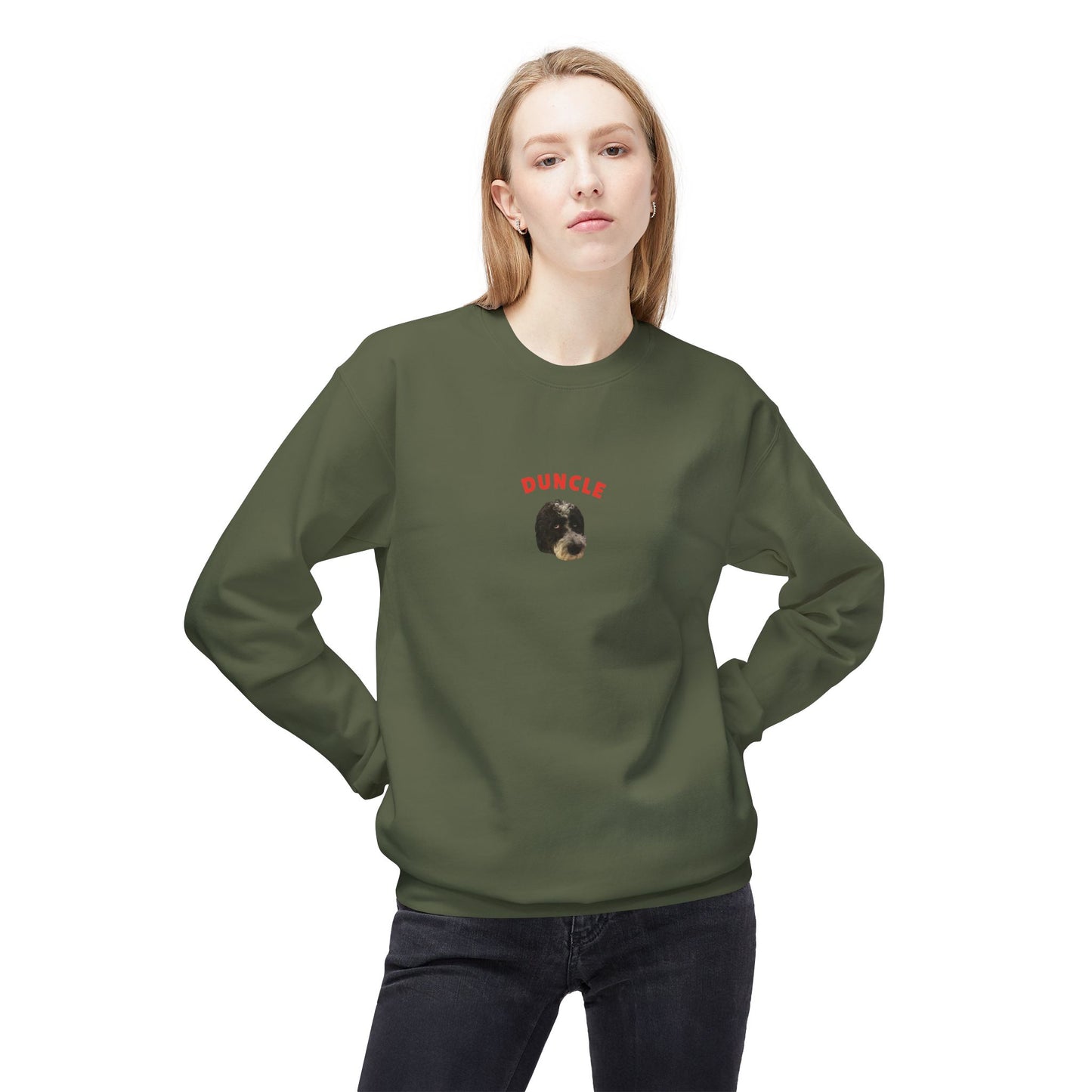 "Duncle" Custom Pet Face Portrait Crewneck Sweatshirt