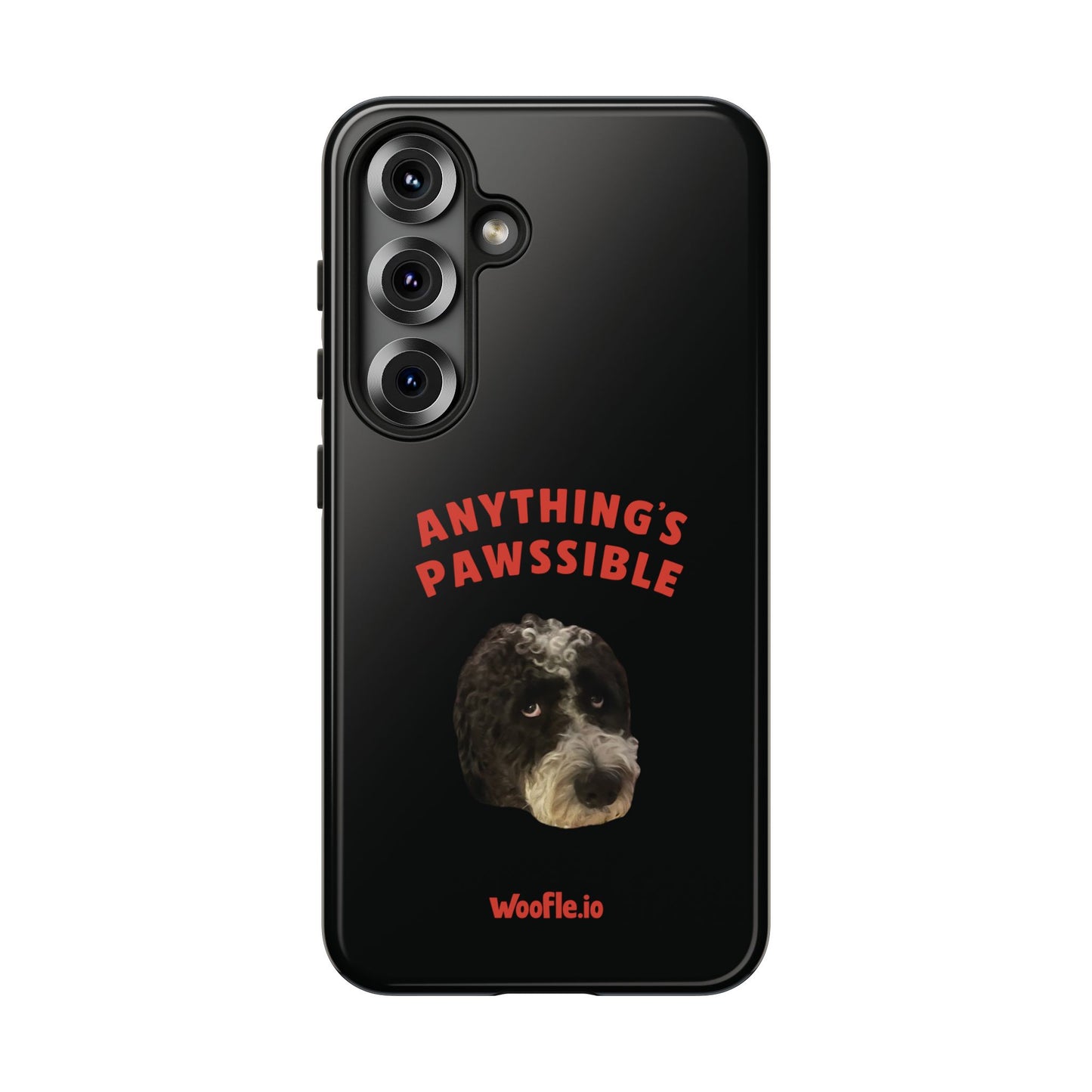 "Anything's Pawssible" Custom Pet Face Portrait Phone Case