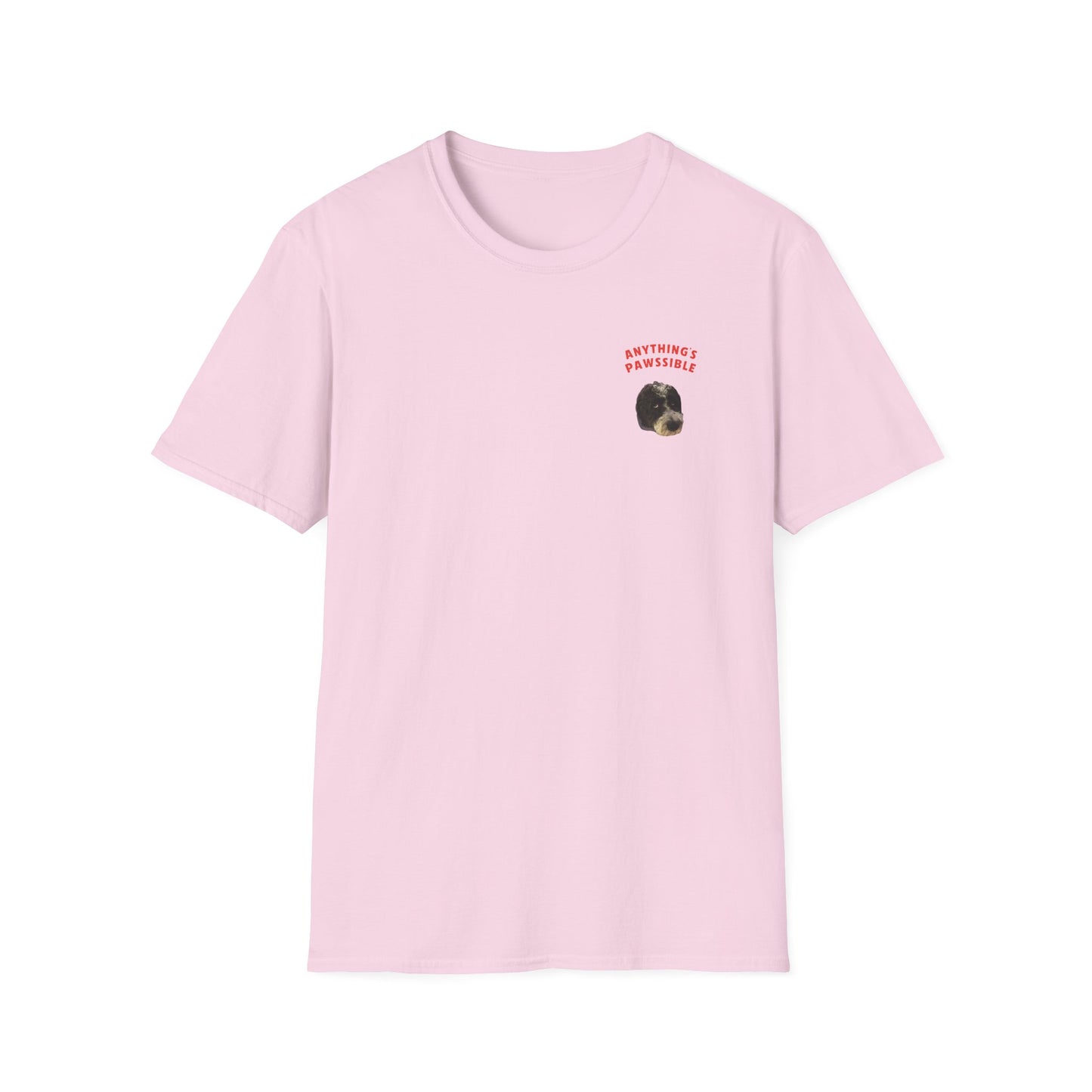 "Anything's Pawssible" Custom Pet Face Portrait Tee - Heart