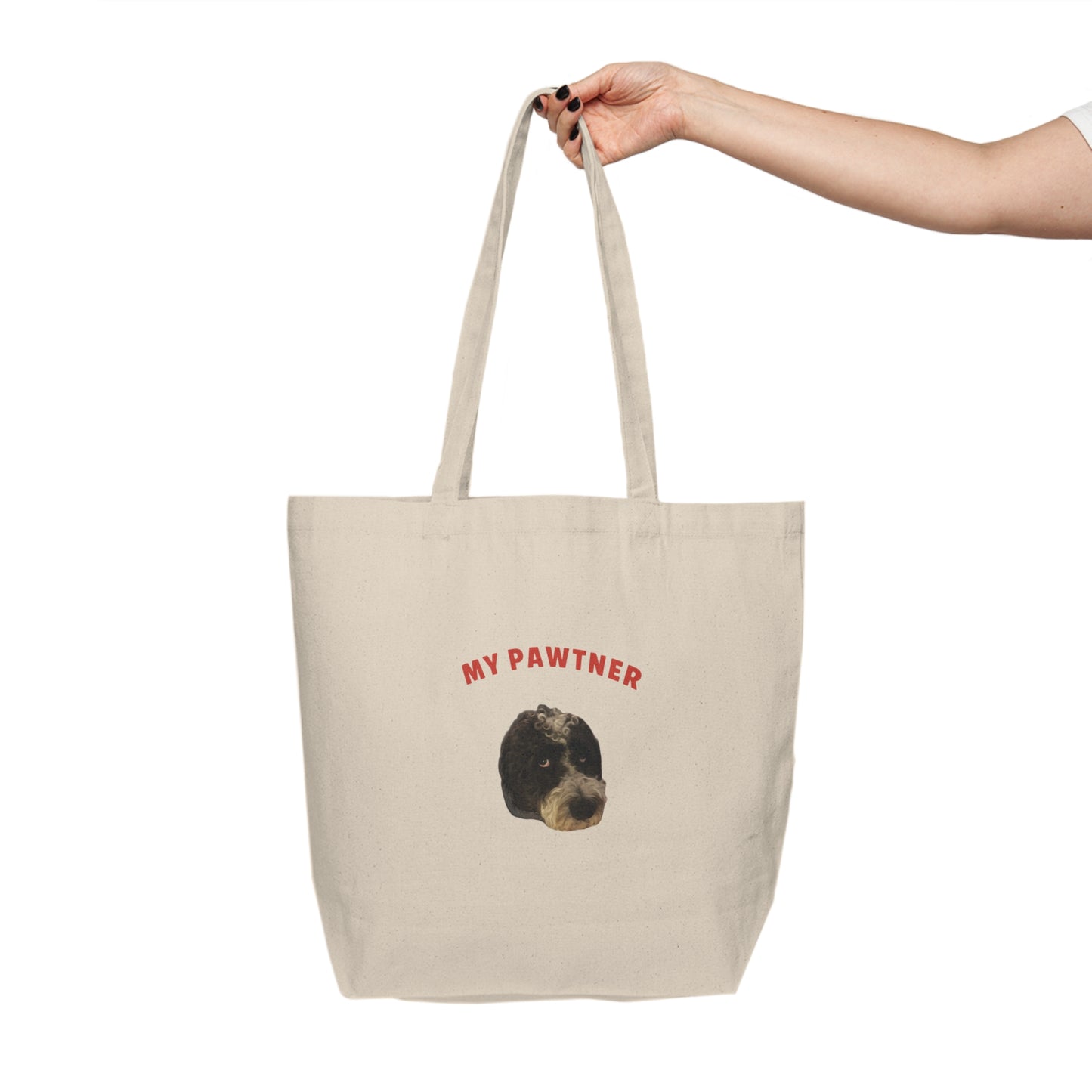 "My Pawtner" Custom Pet Face Portrait Tote