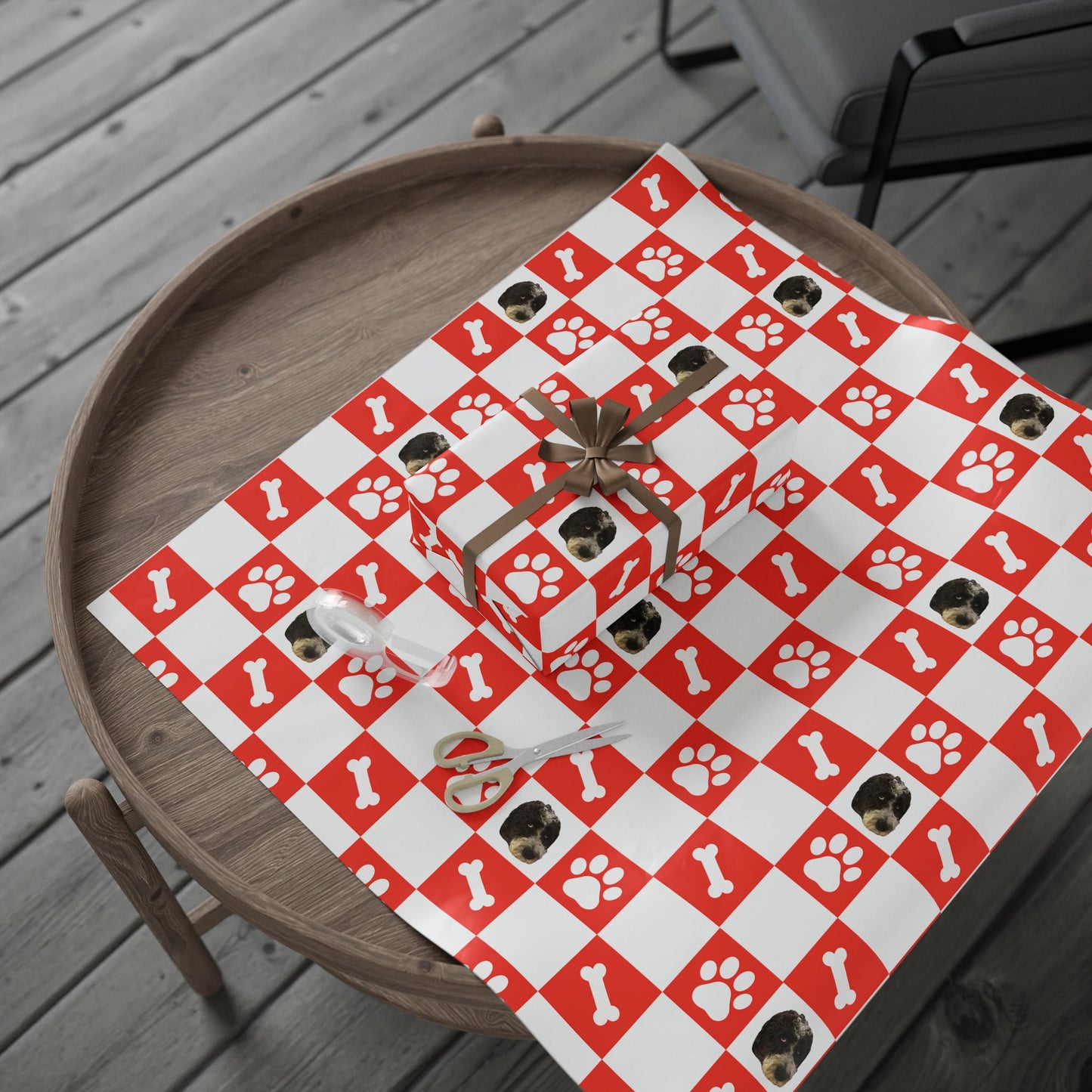 Custom Pet Face Portrait Wrapping Paper