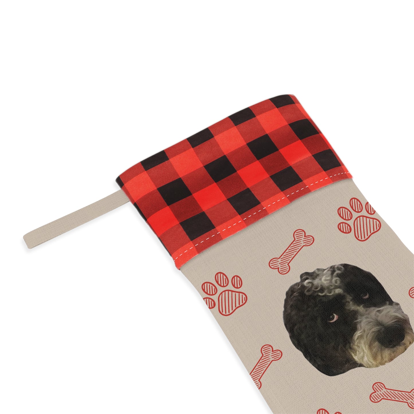 Custom Pet Face Portrait Christmas Stocking