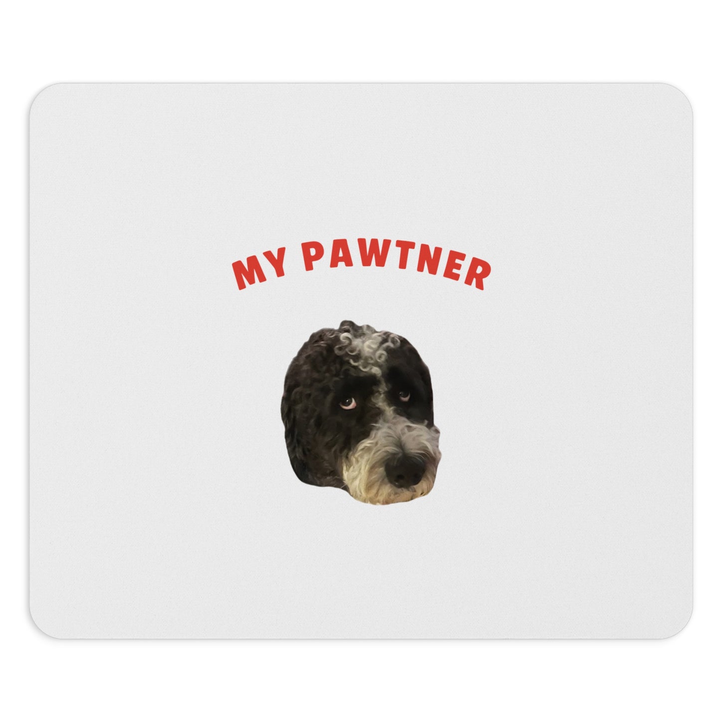 "My Pawtner" Custom Pet Face Portrait Mouse Pad