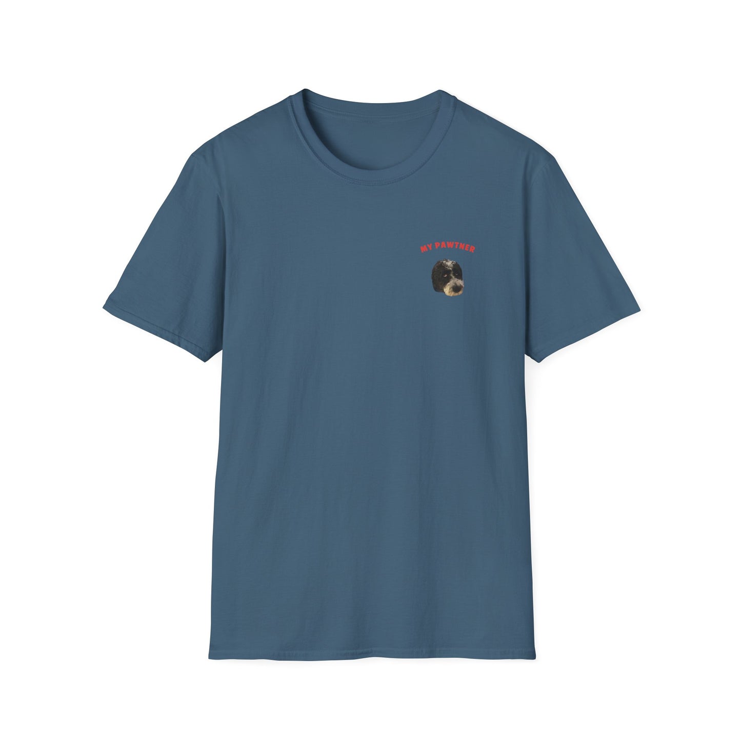 "My Pawtner" Custom Pet Face Portrait Tee - Heart