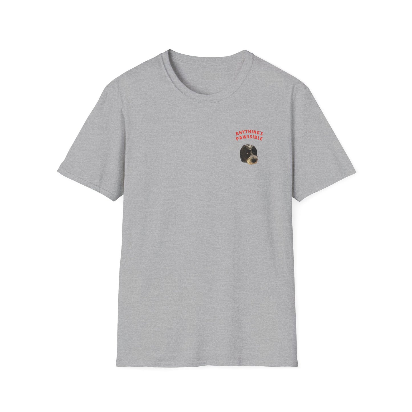 "Anything's Pawssible" Custom Pet Face Portrait Tee - Heart
