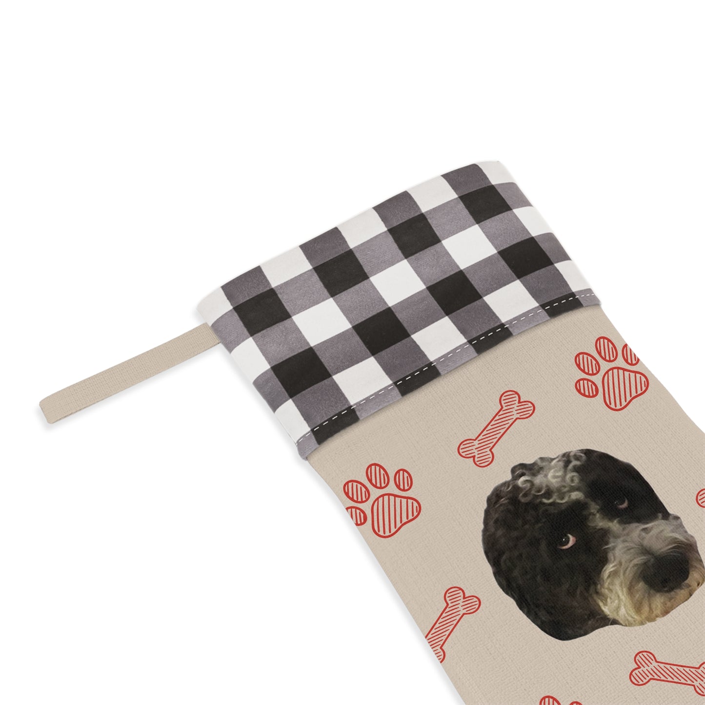 Custom Pet Face Portrait Christmas Stocking