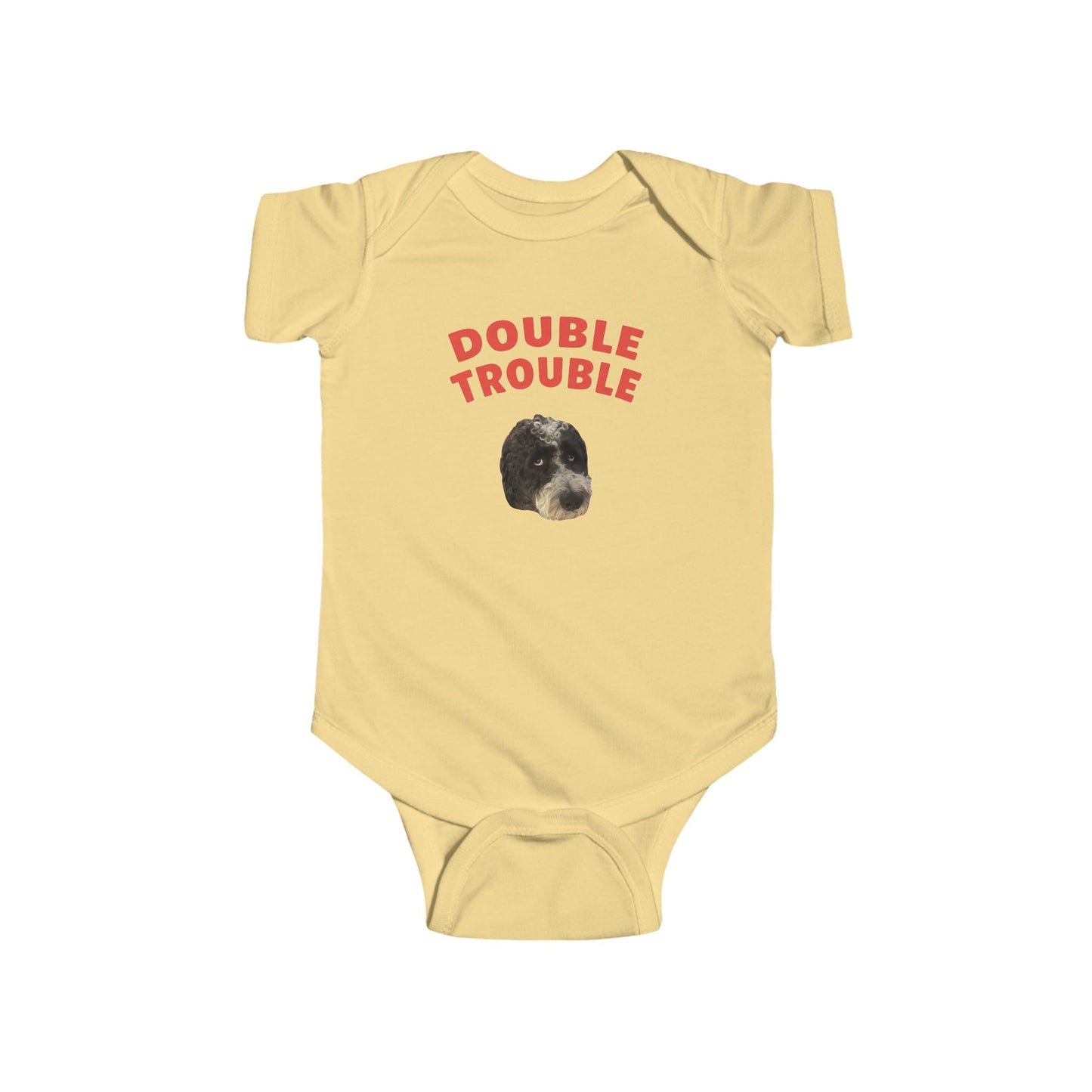 "Double Trouble" Custom Pet Face Portrait Onesie