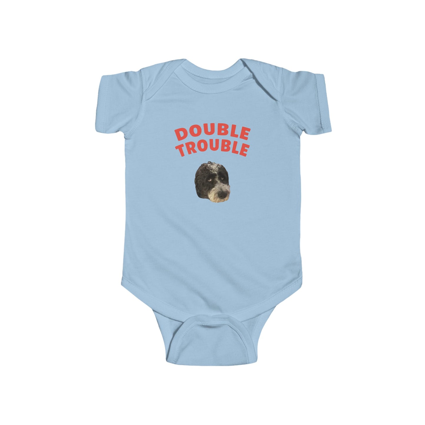 "Double Trouble" Custom Pet Face Portrait Onesie
