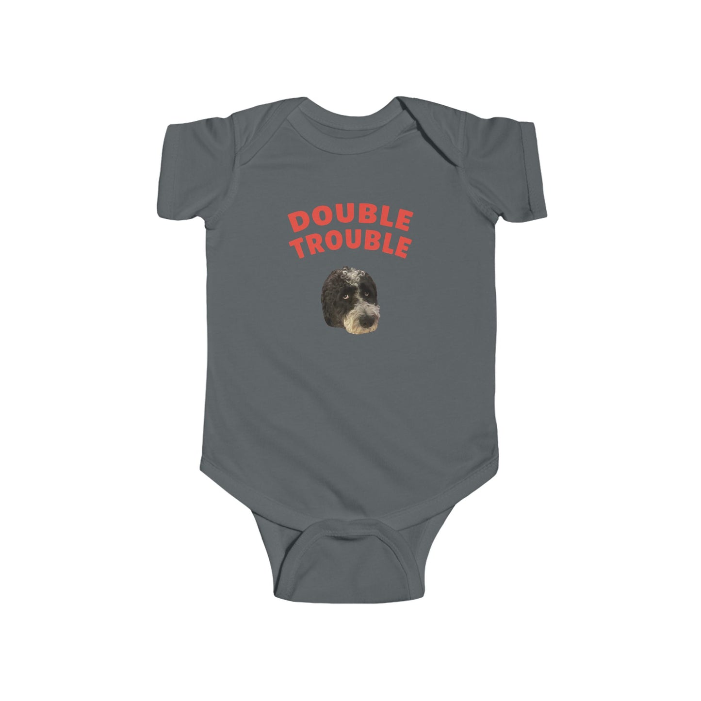 "Double Trouble" Custom Pet Face Portrait Onesie