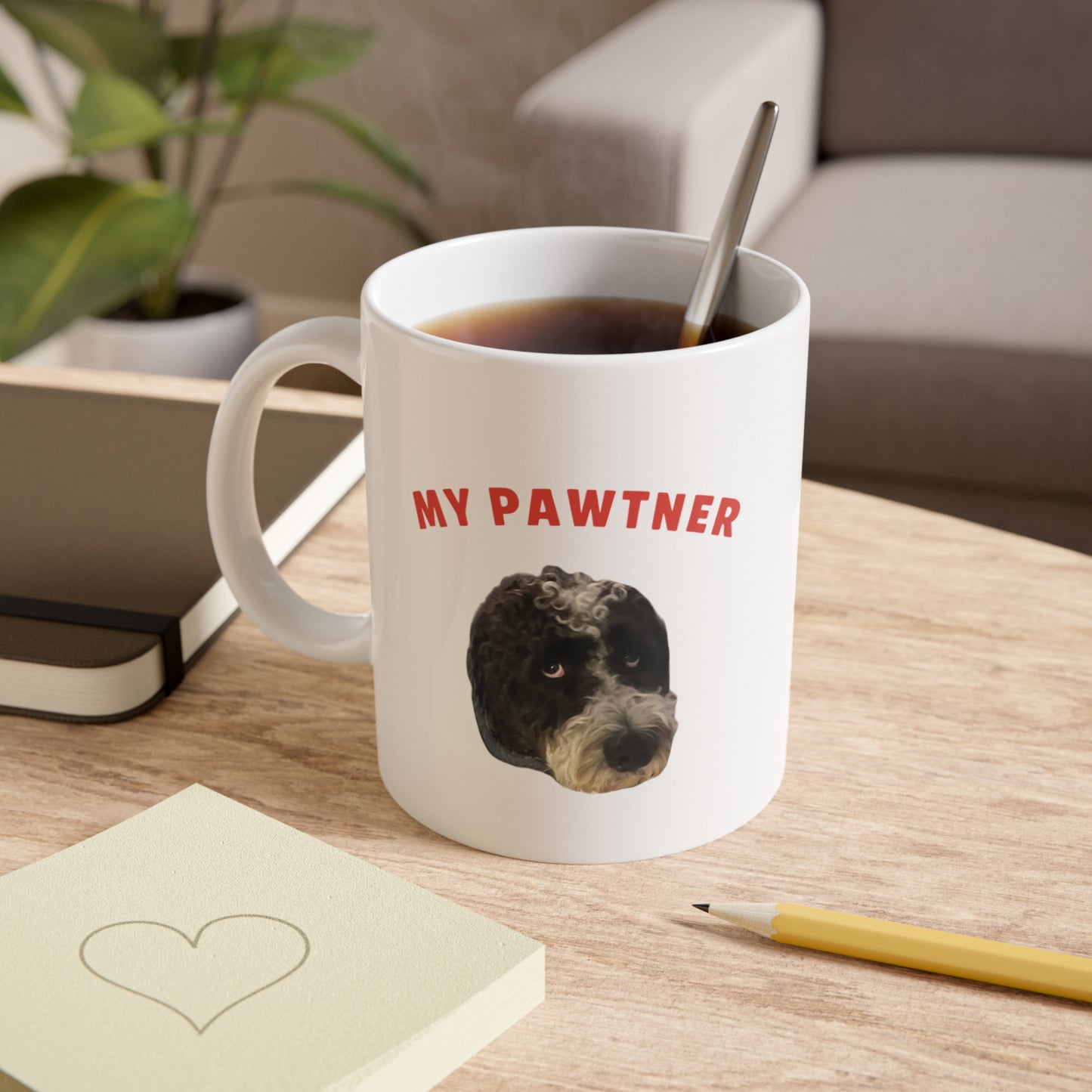 "My Pawtner" Custom Pet Face Portrait Mug