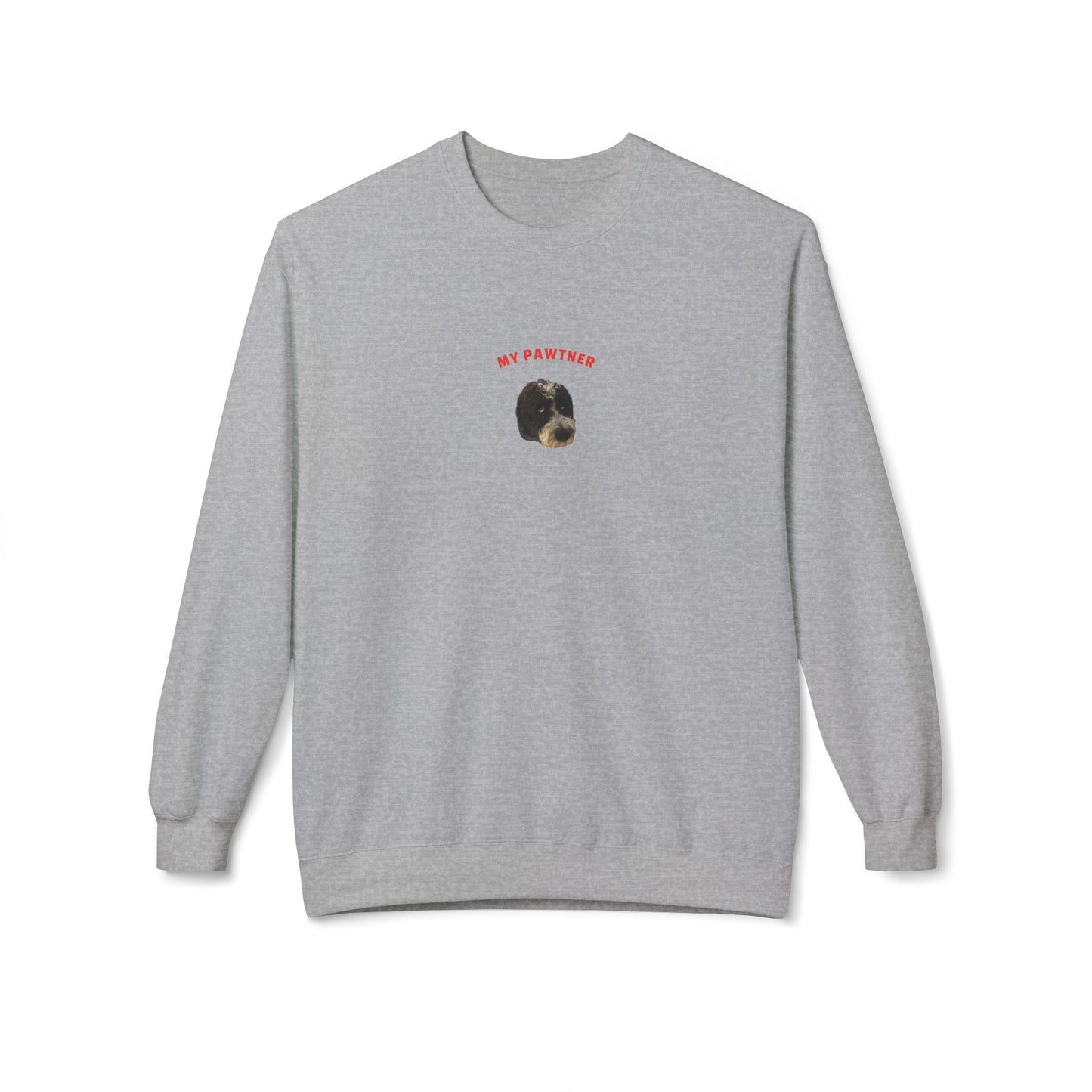 "My Pawtner" Custom Pet Face Portrait Crewneck Sweatshirt