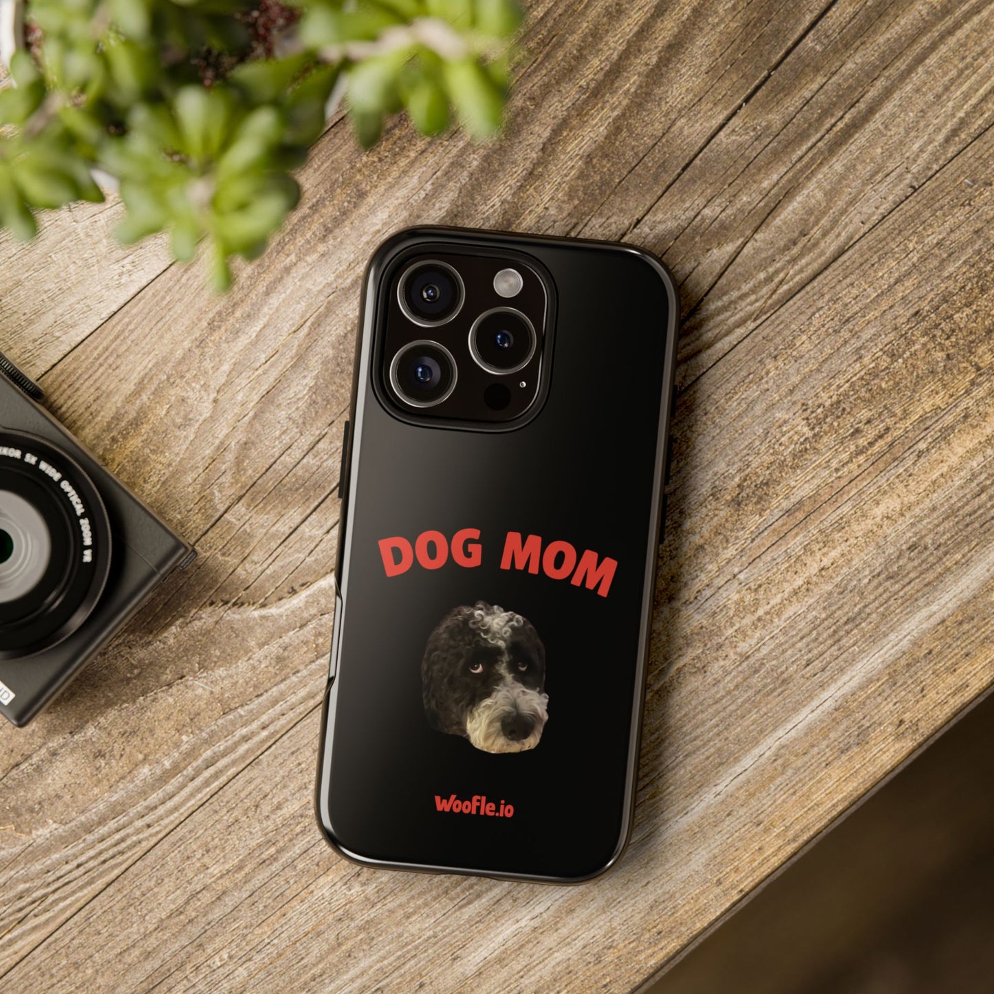 "Dog Mom" Custom Pet Face Portrait Phone Case