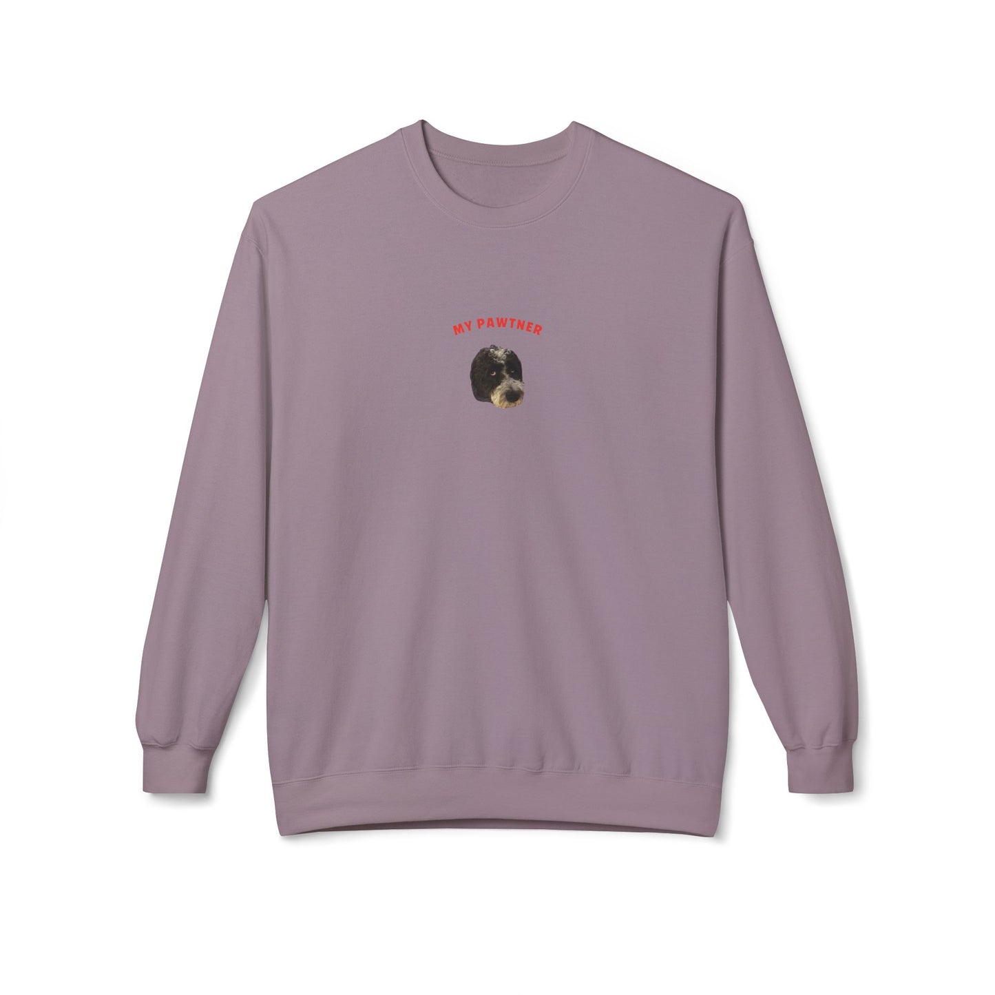 "My Pawtner" Custom Pet Face Portrait Crewneck Sweatshirt