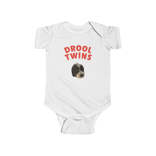 "Drool Twins" Custom Pet Face Portrait Onesie