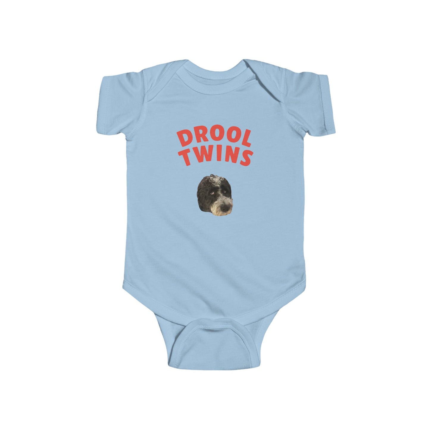 "Drool Twins" Custom Pet Face Portrait Onesie