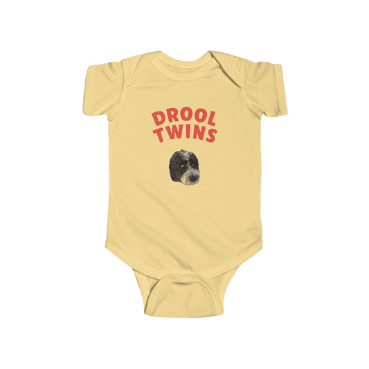 "Drool Twins" Custom Pet Face Portrait Onesie