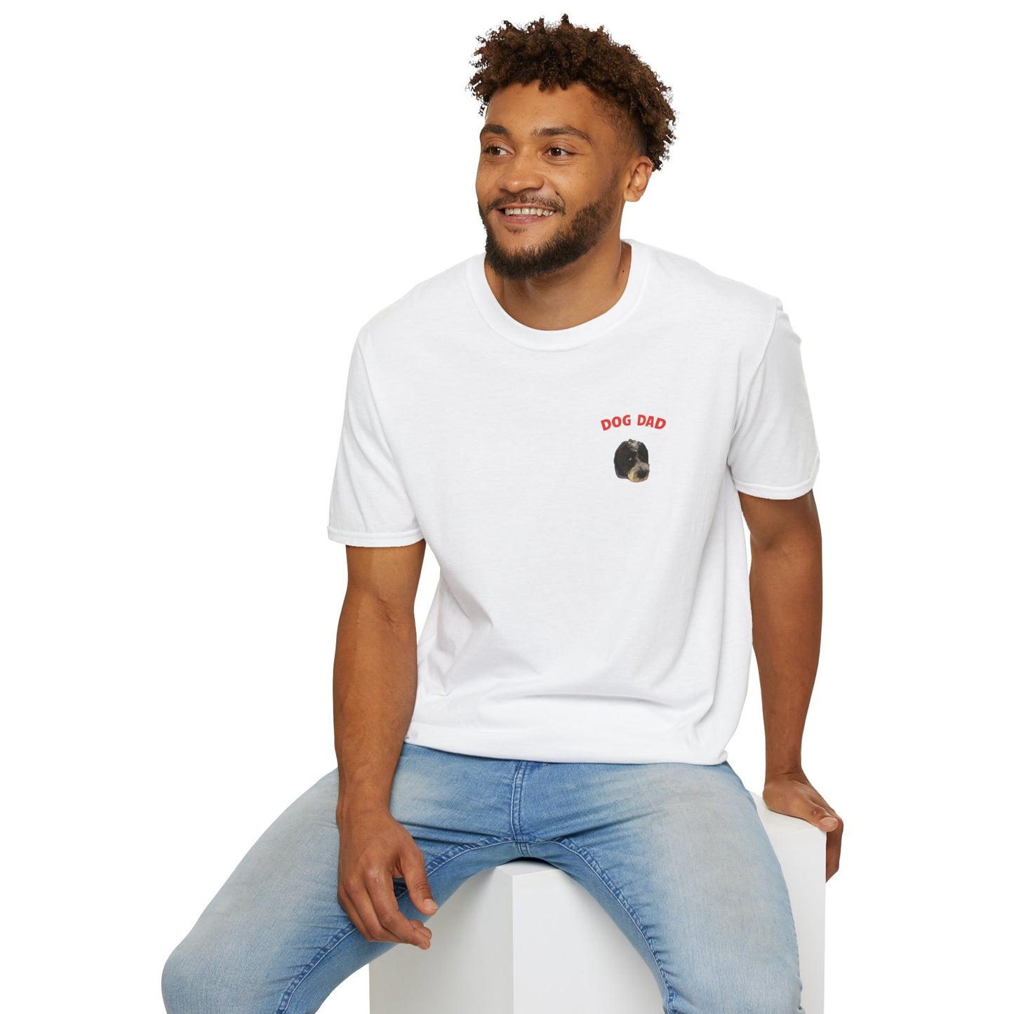 "Dog Dad" Custom Pet Face Portrait Tee - Heart