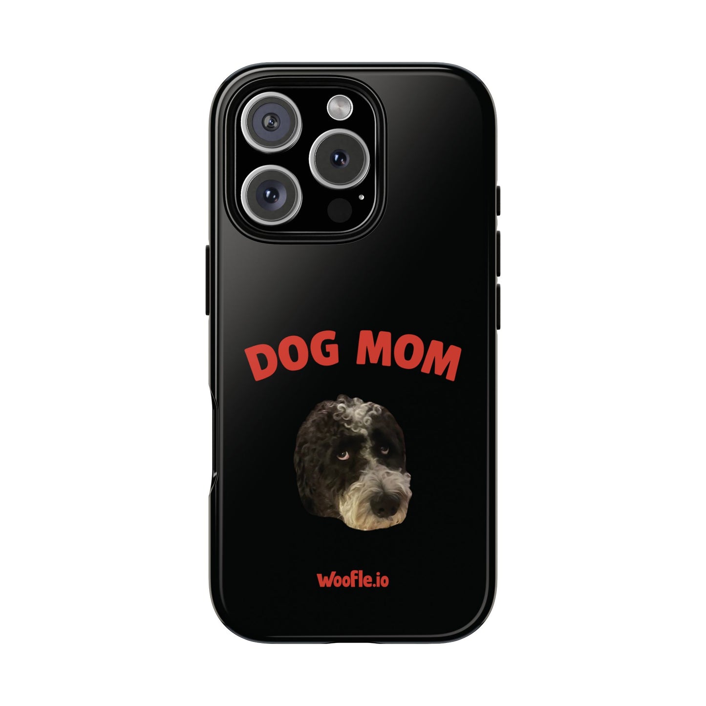 "Dog Mom" Custom Pet Face Portrait Phone Case