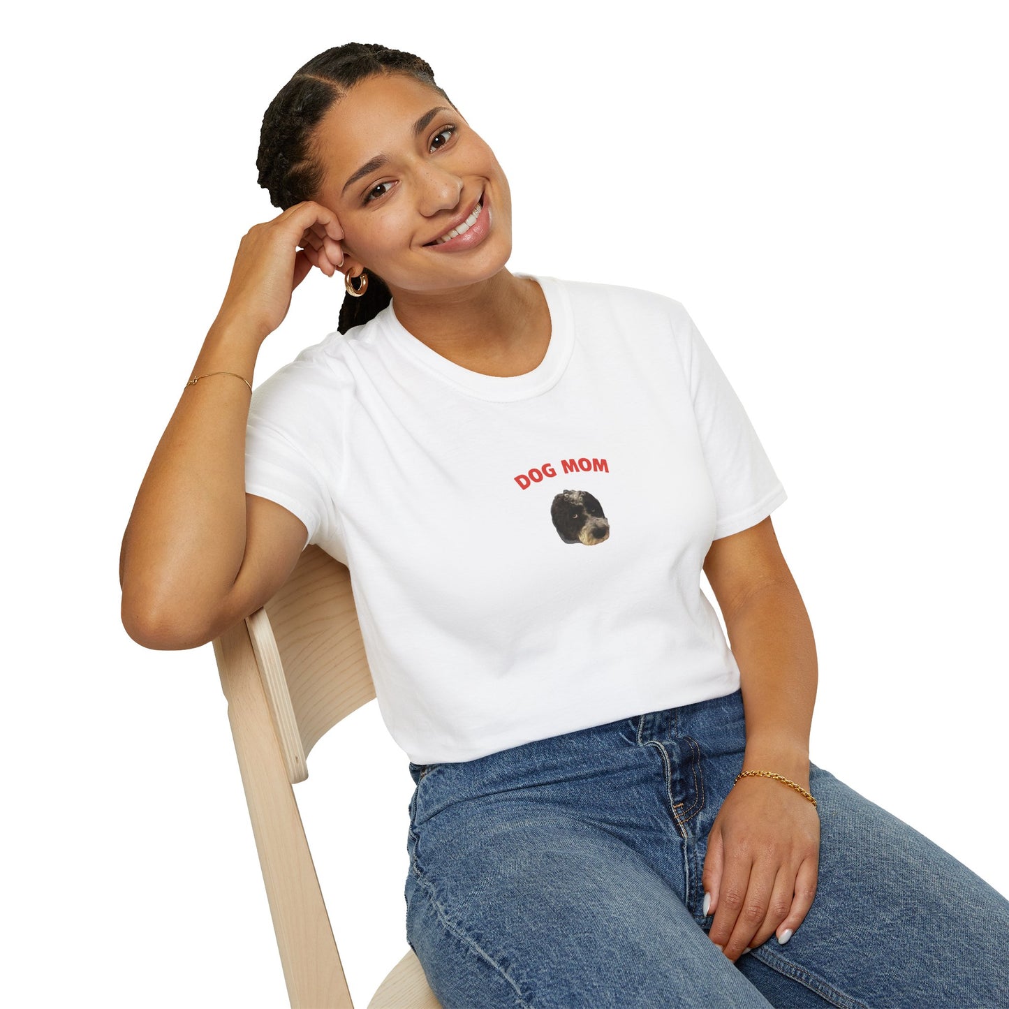 "Dog Mom" Custom Pet Face Portrait Tee - Hero