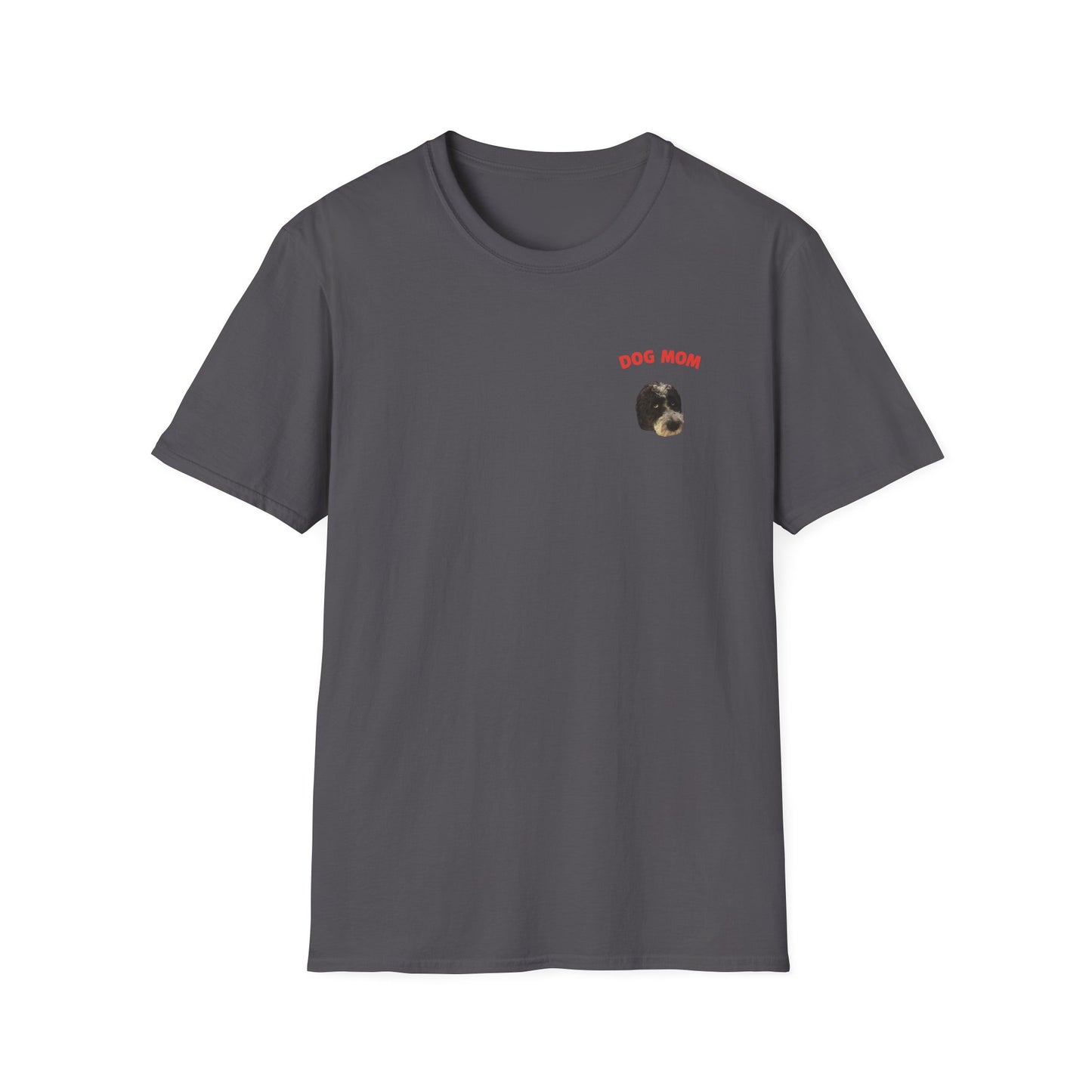 "Dog Mom" Custom Pet Face Portrait Tee - Heart
