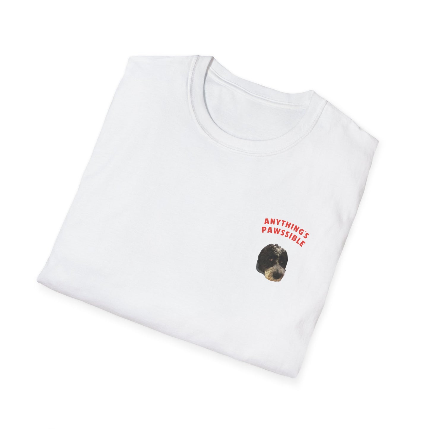 "Anything's Pawssible" Custom Pet Face Portrait Tee - Heart