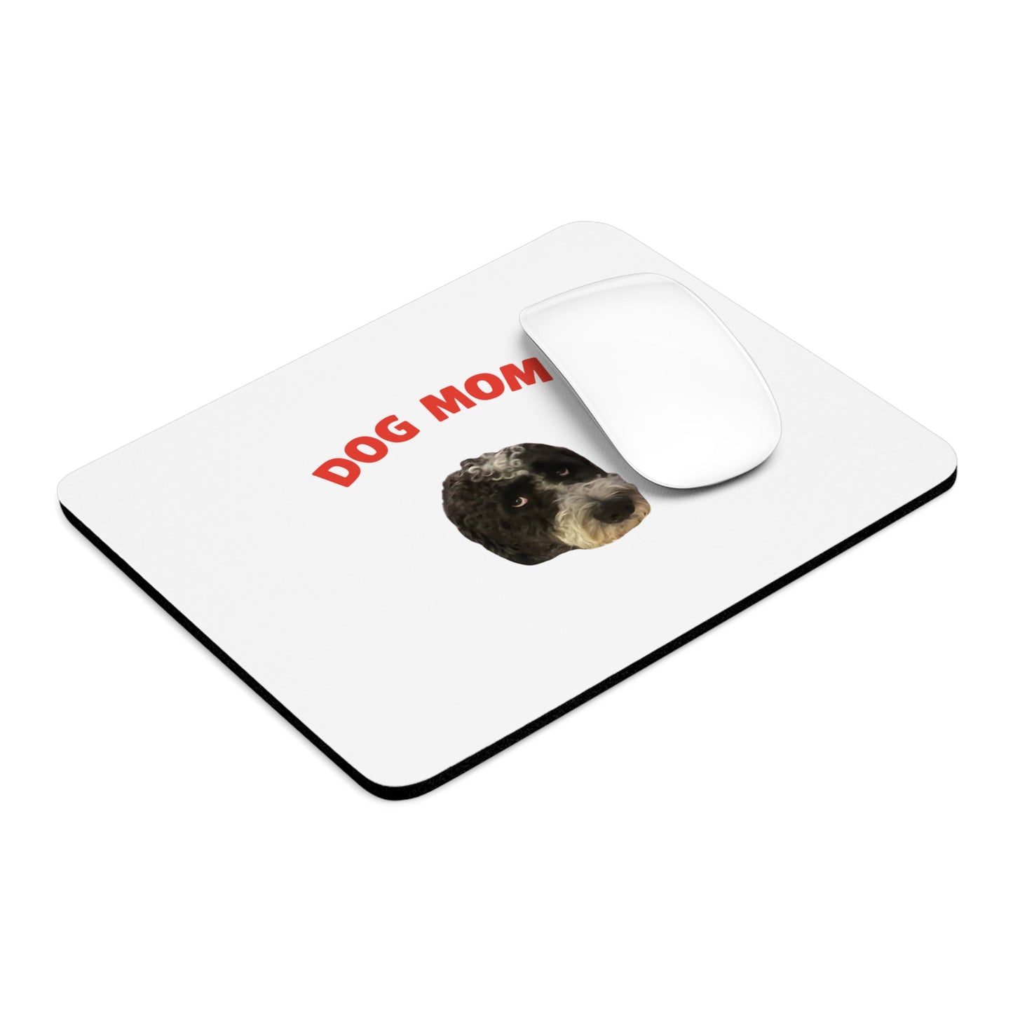 "Dog Mom" Custom Pet Face Portrait Mouse Pad