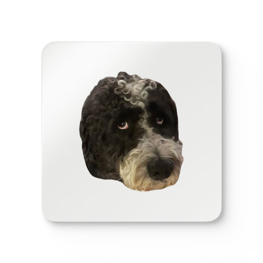 Custom Pet Face Portrait Corkwood Coasters (4-per Set)