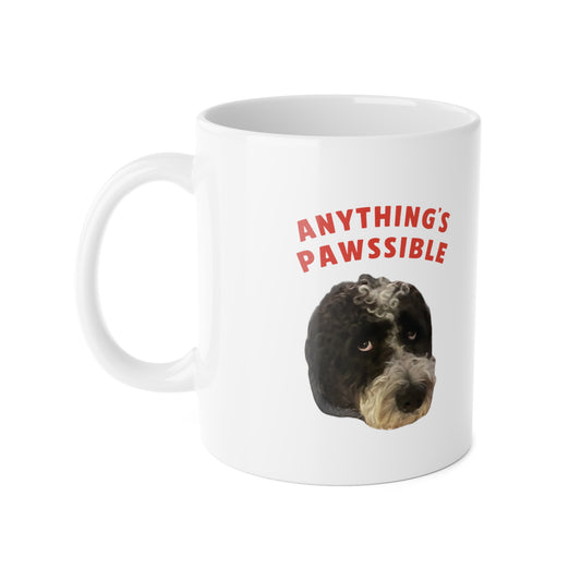 "Anything's Pawssible" Custom Pet Face Portrait Mug