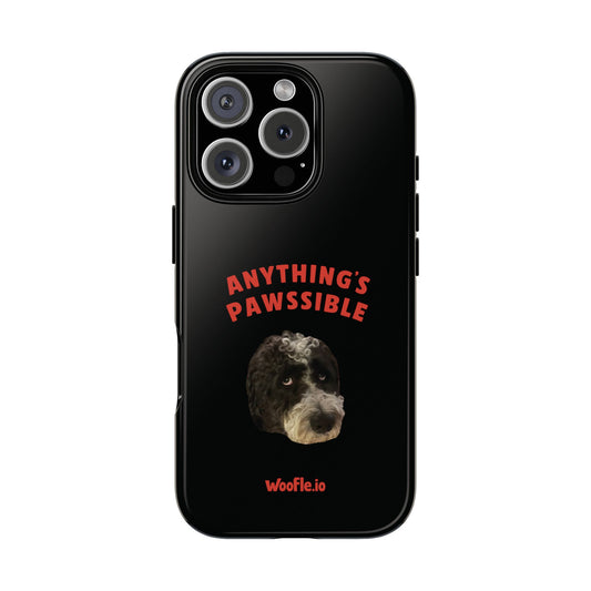"Anything's Pawssible" Custom Pet Face Portrait Phone Case