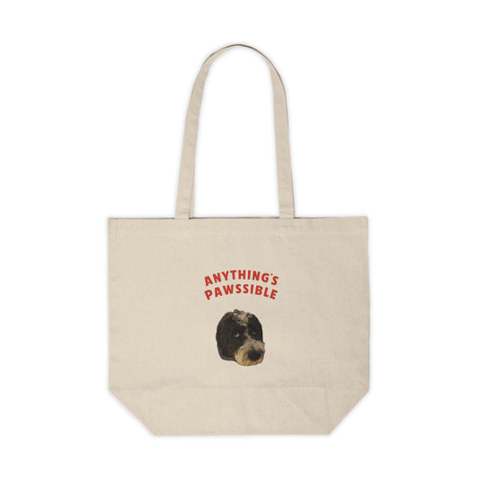 "Anything's Pawssible" Custom Pet Face Portrait Tote
