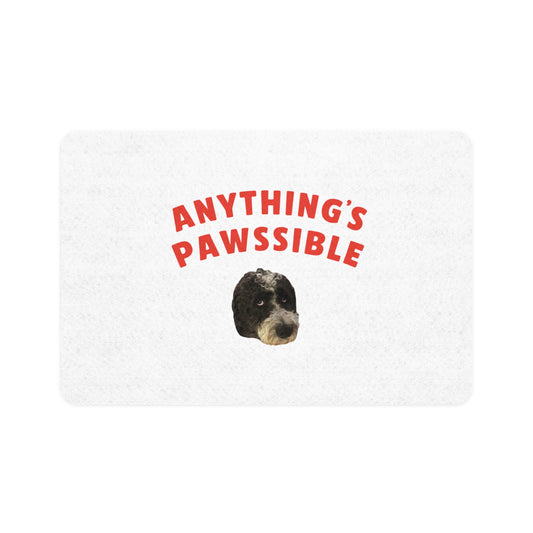 "Anything's Pawssible" Custom Pet Face Portrait Food Mat
