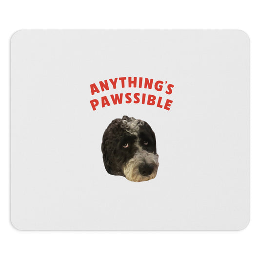 "Anything's Pawssible" Custom Pet Face Portrait Mouse Pad