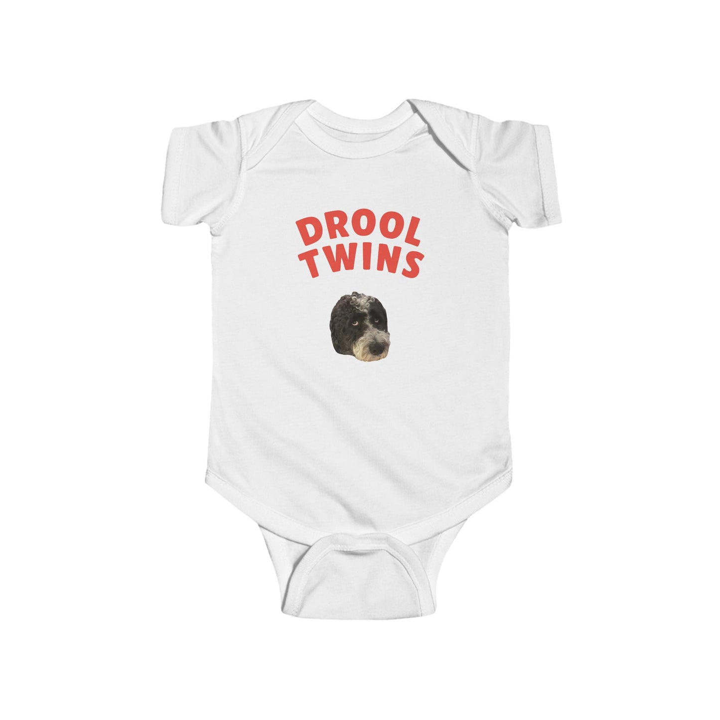"Drool Twins" Custom Pet Face Portrait Onesie