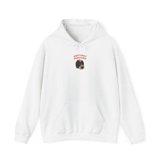"Anything's Pawssible" Custom Pet Face Portrait Hoodie