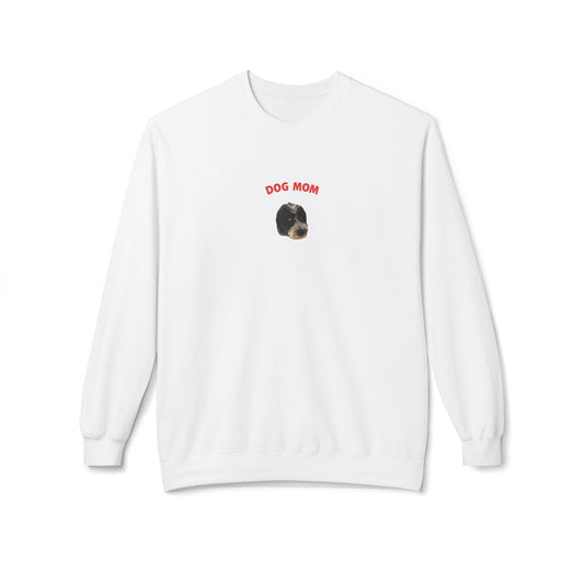 "Dog Mom" Custom Pet Face Portrait Crewneck Sweatshirt